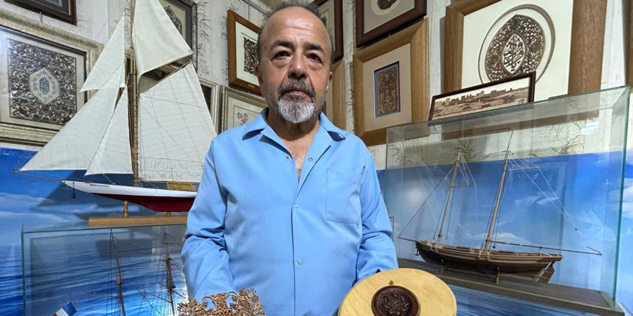 Hobi olarak başladığı ‘Naht’ sanatını, tarihi çarşının tek ustası olarak sürdürüyor