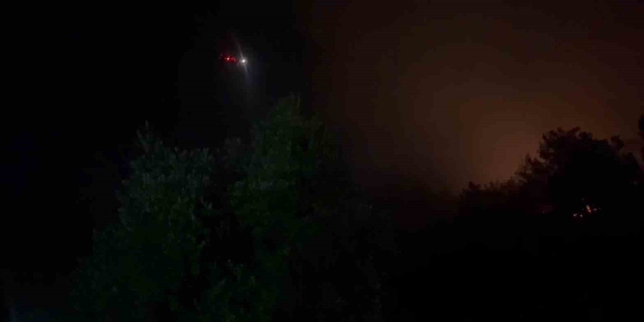 İzmir’de başlayıp Aydın’a sıçrayan orman yangınına gece görüşlü helikopterler ile müdahale ediliyor