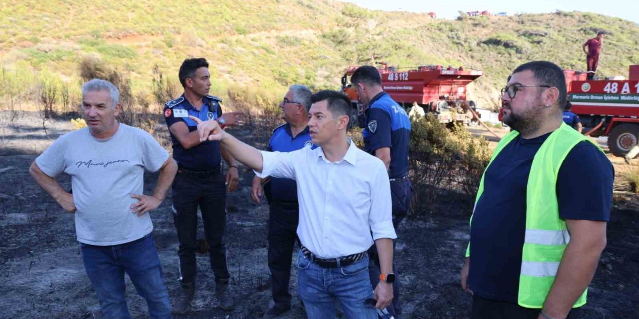 Başkan Ünlü yangın alanlarında incelemelerde bulundu
