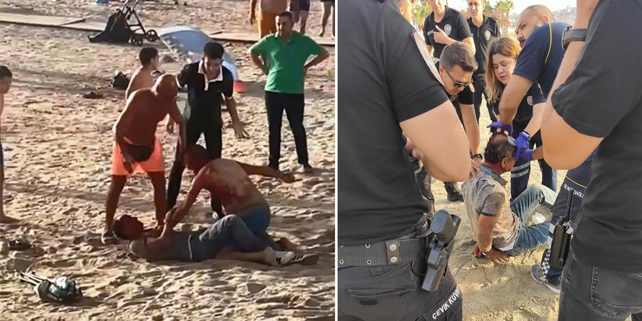 Plajda laf atma kavgası: Dakikalarca birbirlerini bıçakladılar