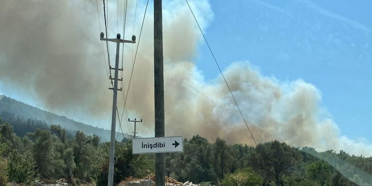 Bodrum’daki orman yangınına havadan ve karadan müdahale devam ediyor