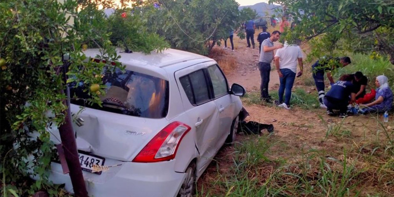 Aydın’da otomobil tarlaya uçtu: 2 yaralı