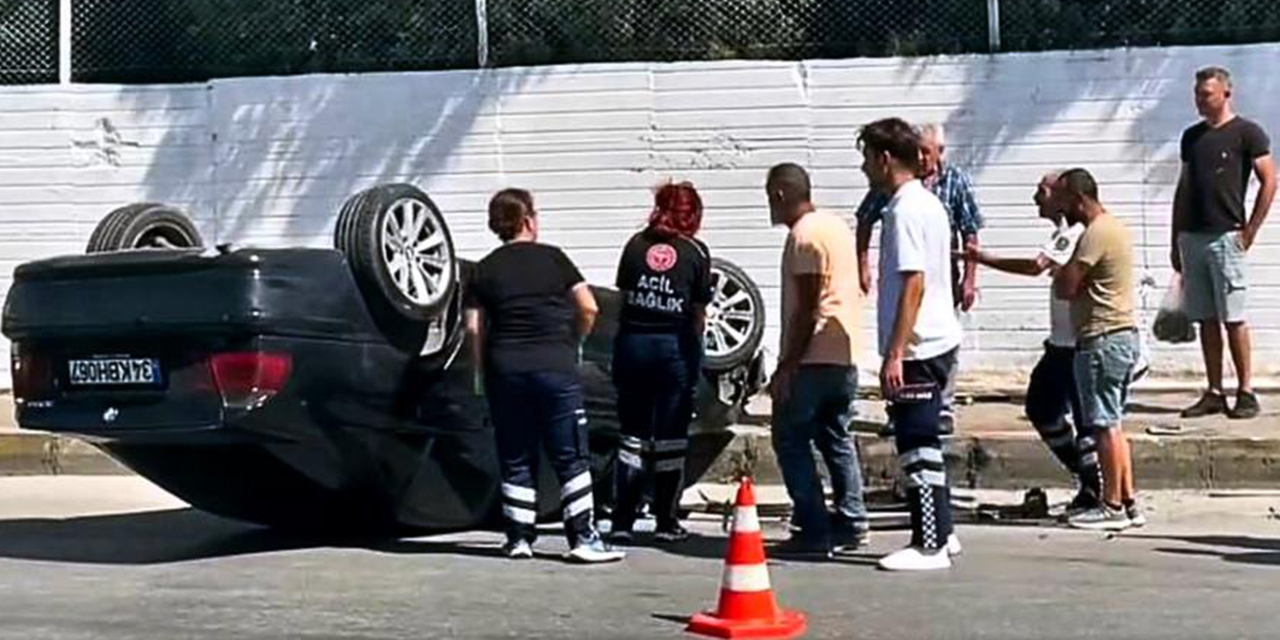 Takla atan otomobilin sürücüsü ortadan kayboldu