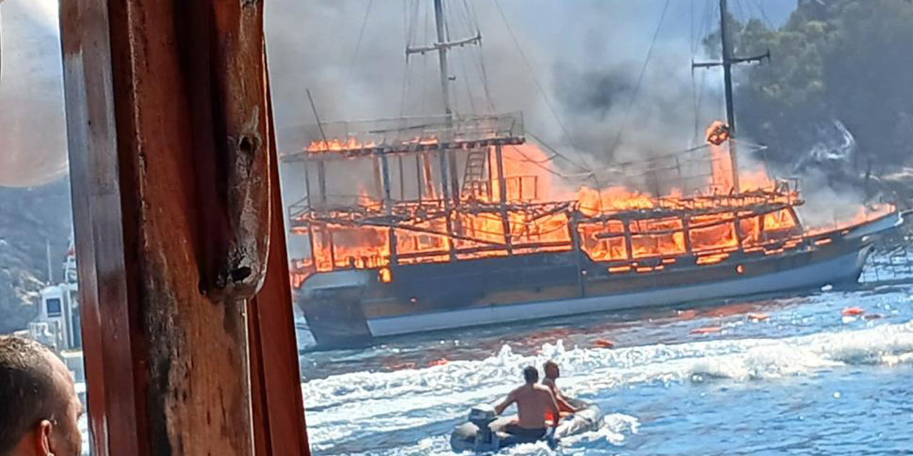 Denizde can pazarı: Gezi teknesi bir anda alev topuna döndü