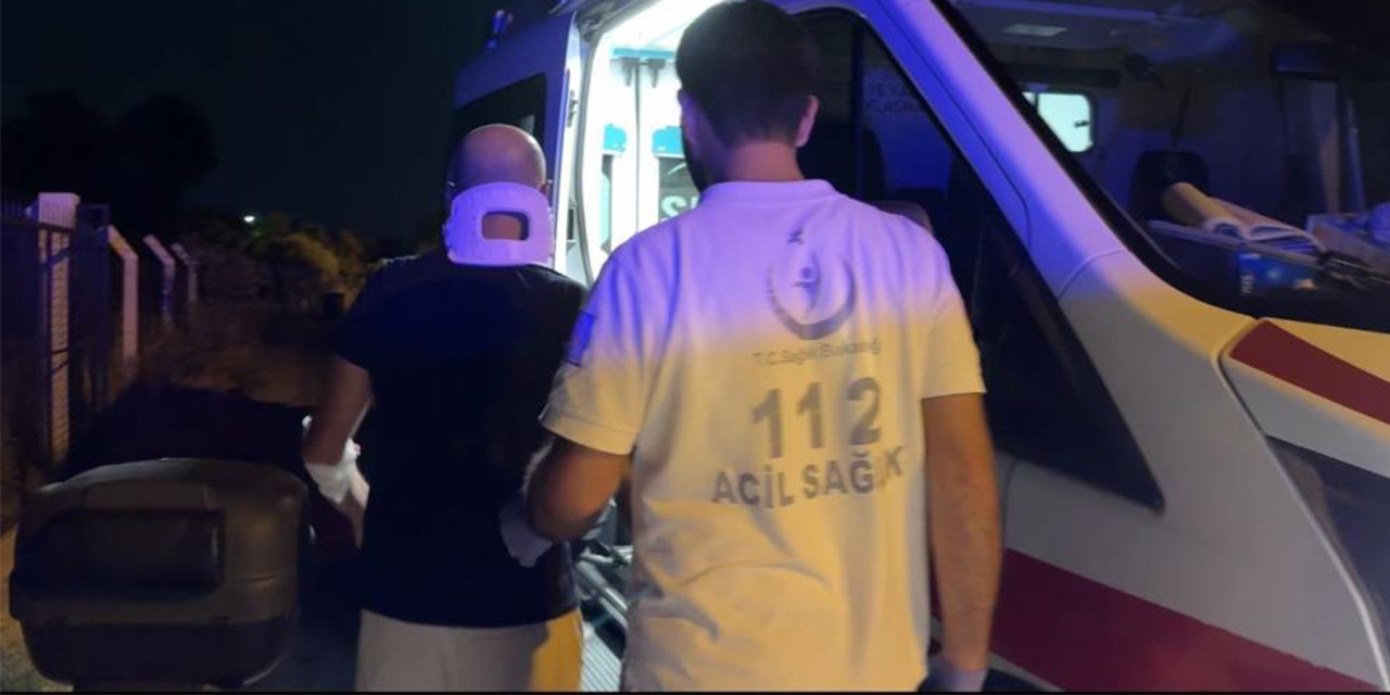 Motosikletin tekeri patladı 2 kişi yaralandı