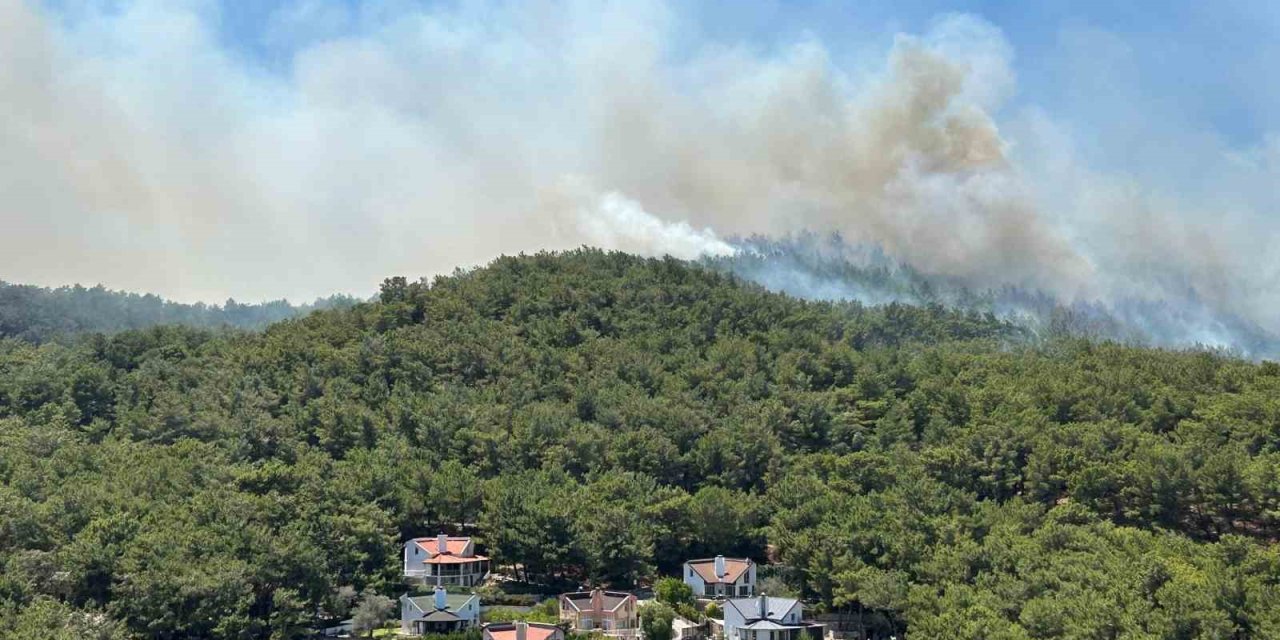 Urla’daki orman yangınında 120 konut tahliye edildi