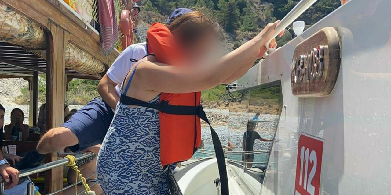 Gezi teknesinde rahatsızlanınca tahliye edildi