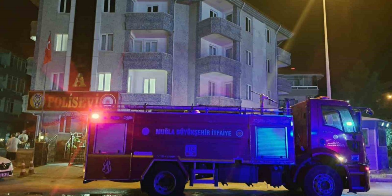 Menteşe Polis evinde yangın