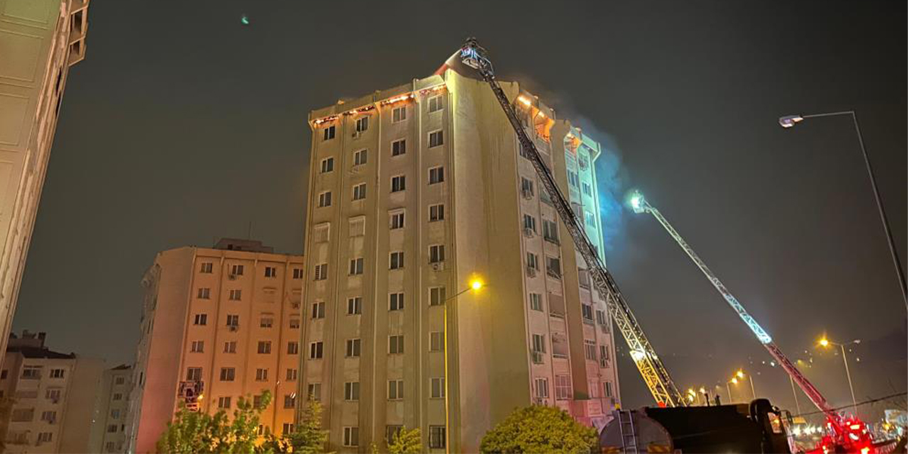 Orman yangını 10 katlı apartmana sıçradı