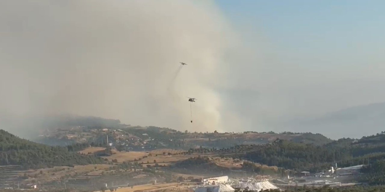 Bozdoğan yangınına 8 helikopter ve 7 uçak havadan destek veriyor