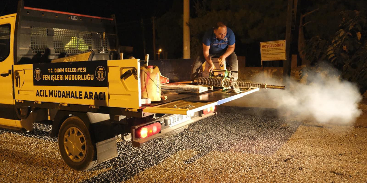 Didim’de ilaçlama çalışmaları gece gündüz sürüyor