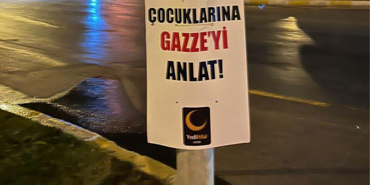 Aydın’da İsrail’e pankartlı protesto