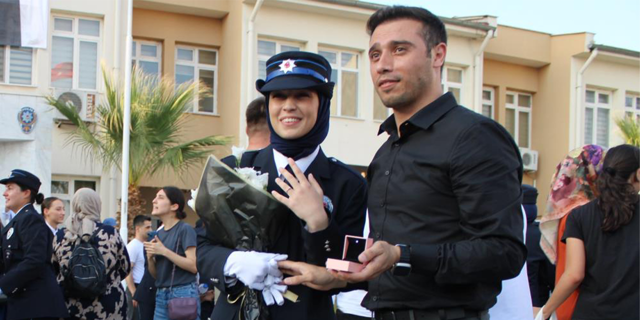 Polis adayı kadın çifte mutluluk yaşadı