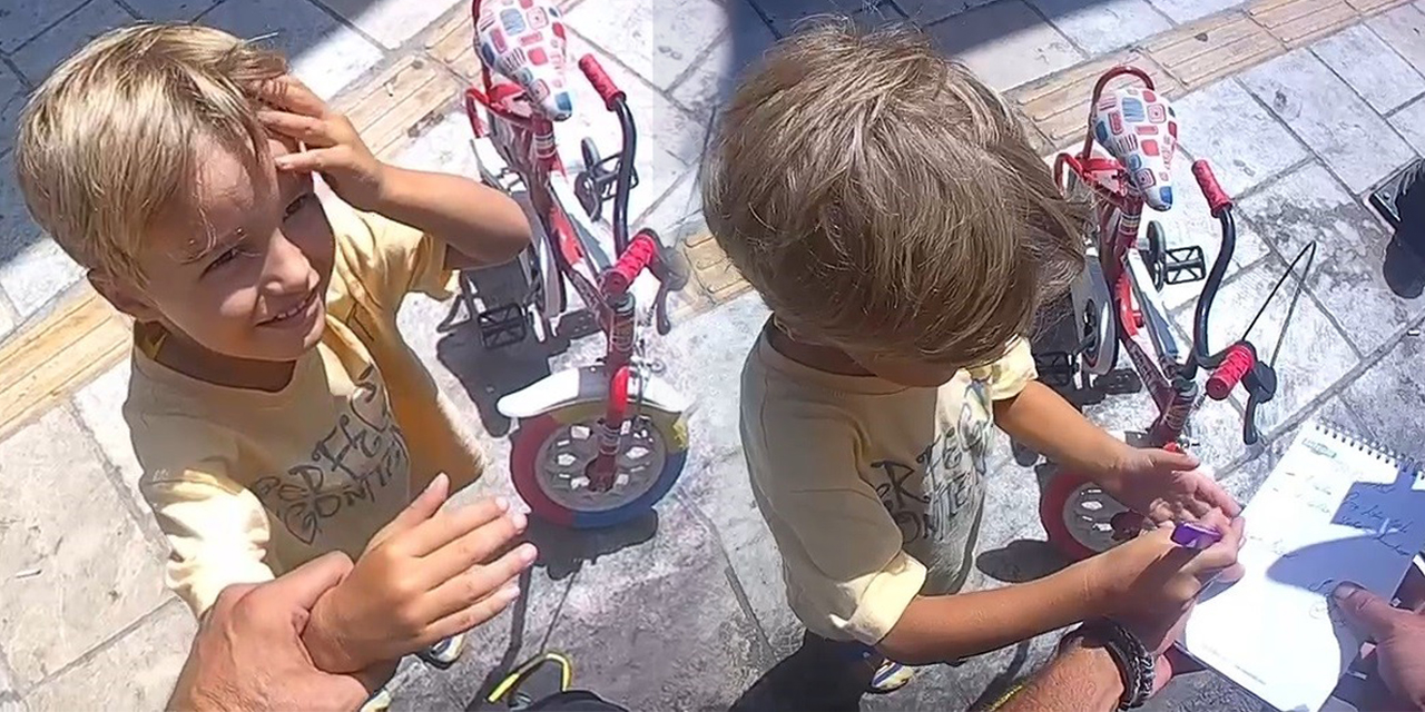 Kask takmayan  çocuğa gülümseten ceza