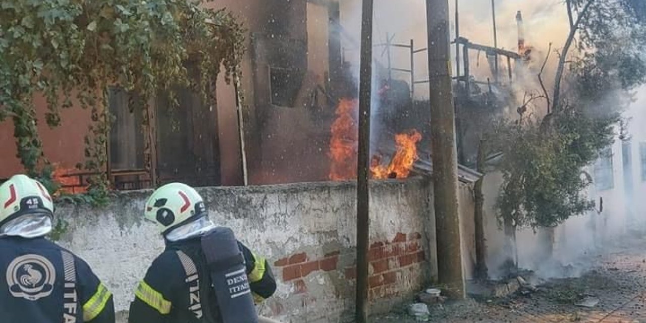 Tek katlı müstakil evde çıkan yangın paniğe neden oldu