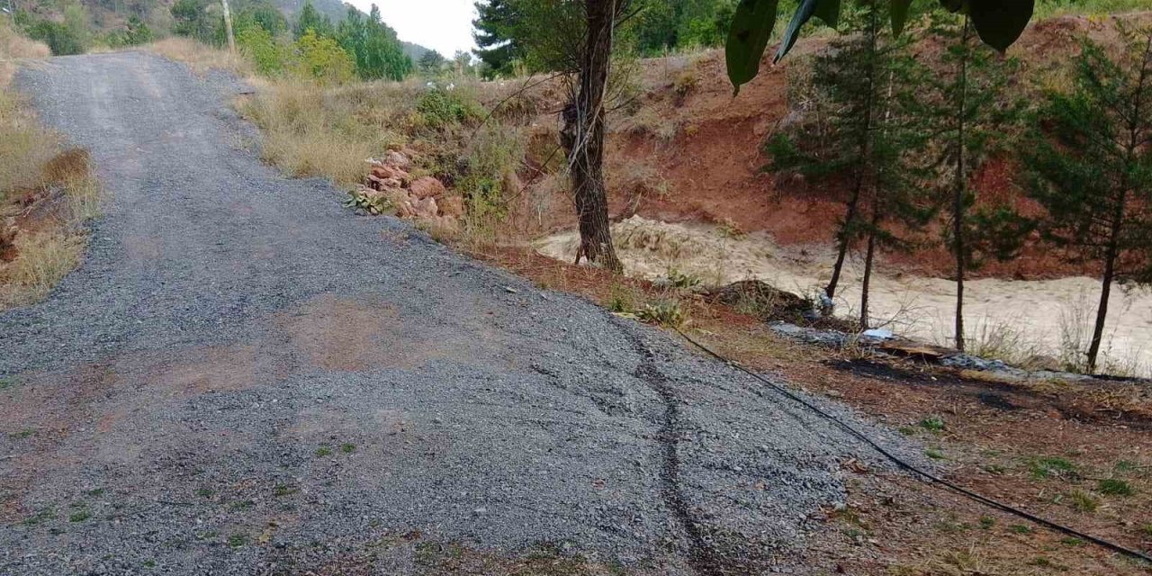 Denizli’de şiddetli yağış dereleri taşırdı