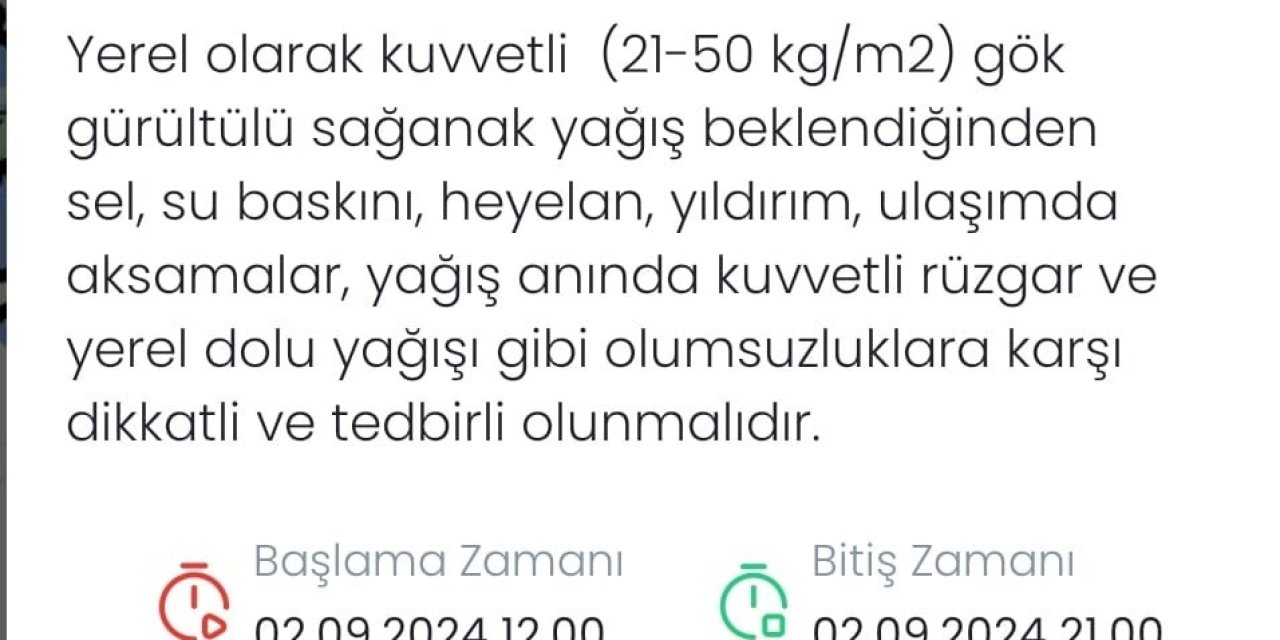 Meteorolojiden Denizli’ye son dakika uyarısı