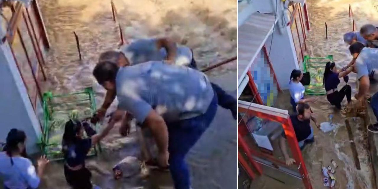 Patlayan isale hattı marketi göle çevirdi, mahsur kalanları vatandaşlar kurtardı