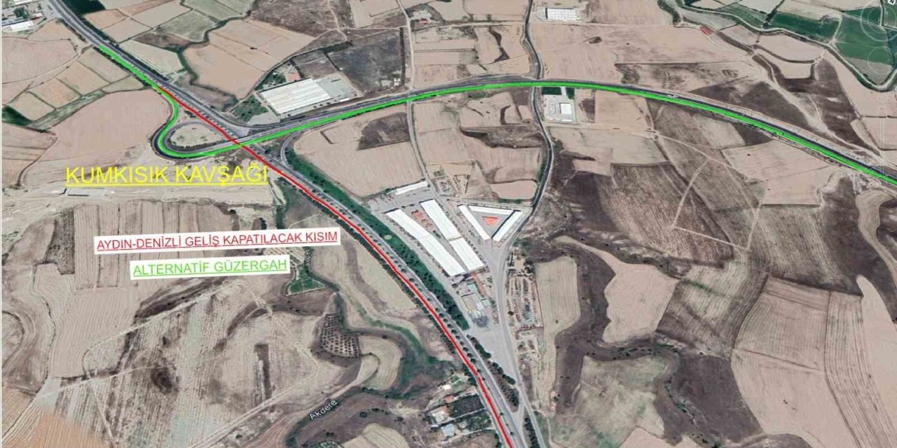 Aydın - Denizli Otoyolunun Kumkısık geliş güzergahı 2 ay trafiğe kapatılacak
