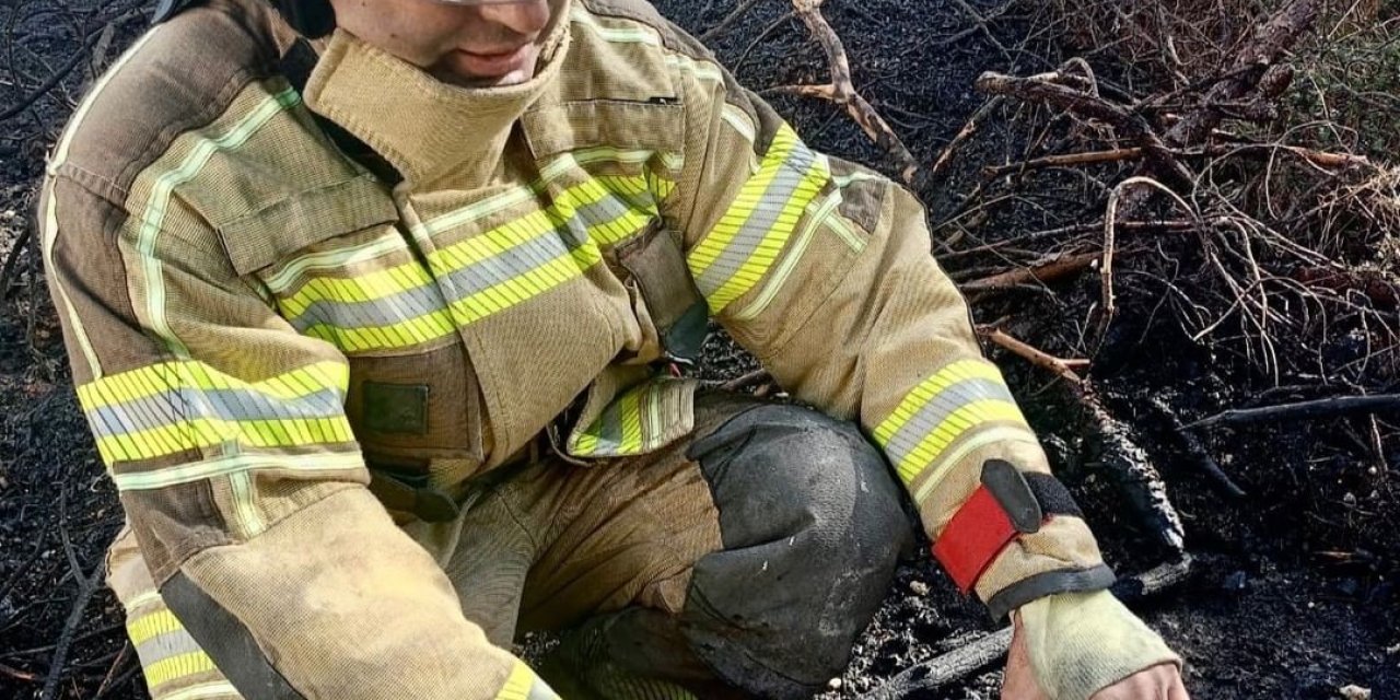Yangın sonrası yaşam mücadelesi veren kaplumbağayı, itfaiye kurtardı