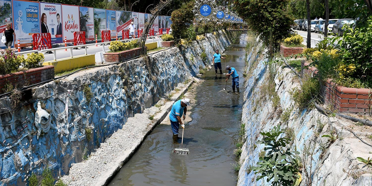 Kuşadası Belediyesi kent merkezinden geçen derenin ıslahına talip oldu