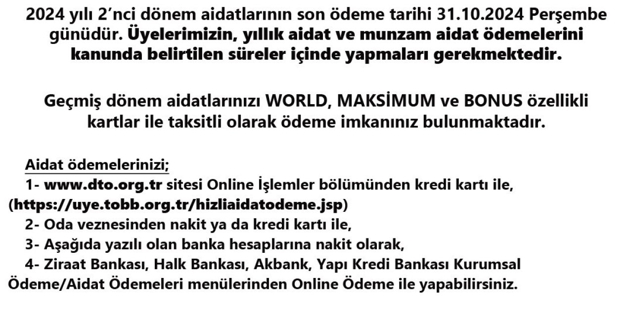 Denizli Ticaret Odasından aidatlarda son hafta uyarısı