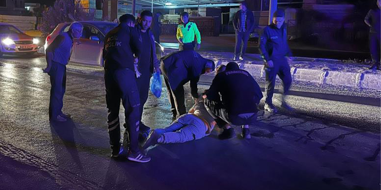 Yola atlayan kadına otomobil çarptı