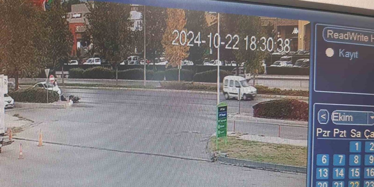 Yola dökülen yağı fark etmeyen motosiklet sürücüsü ölümden döndü