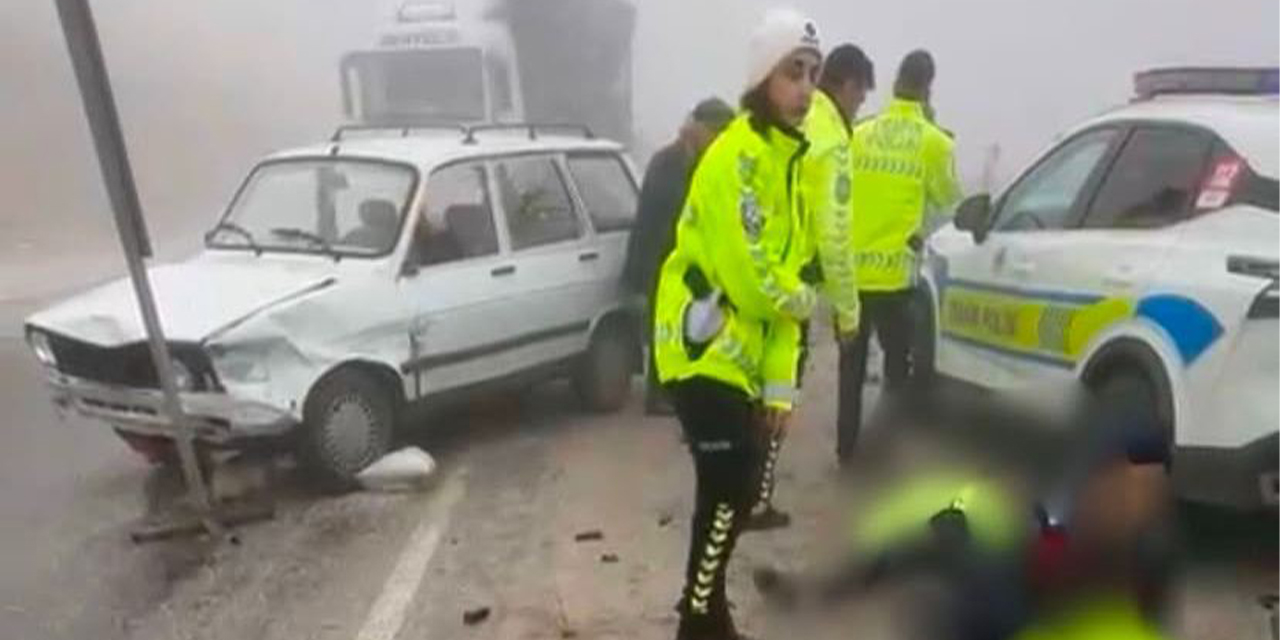 Yoğun sis kazası: 3 polis yaralandı