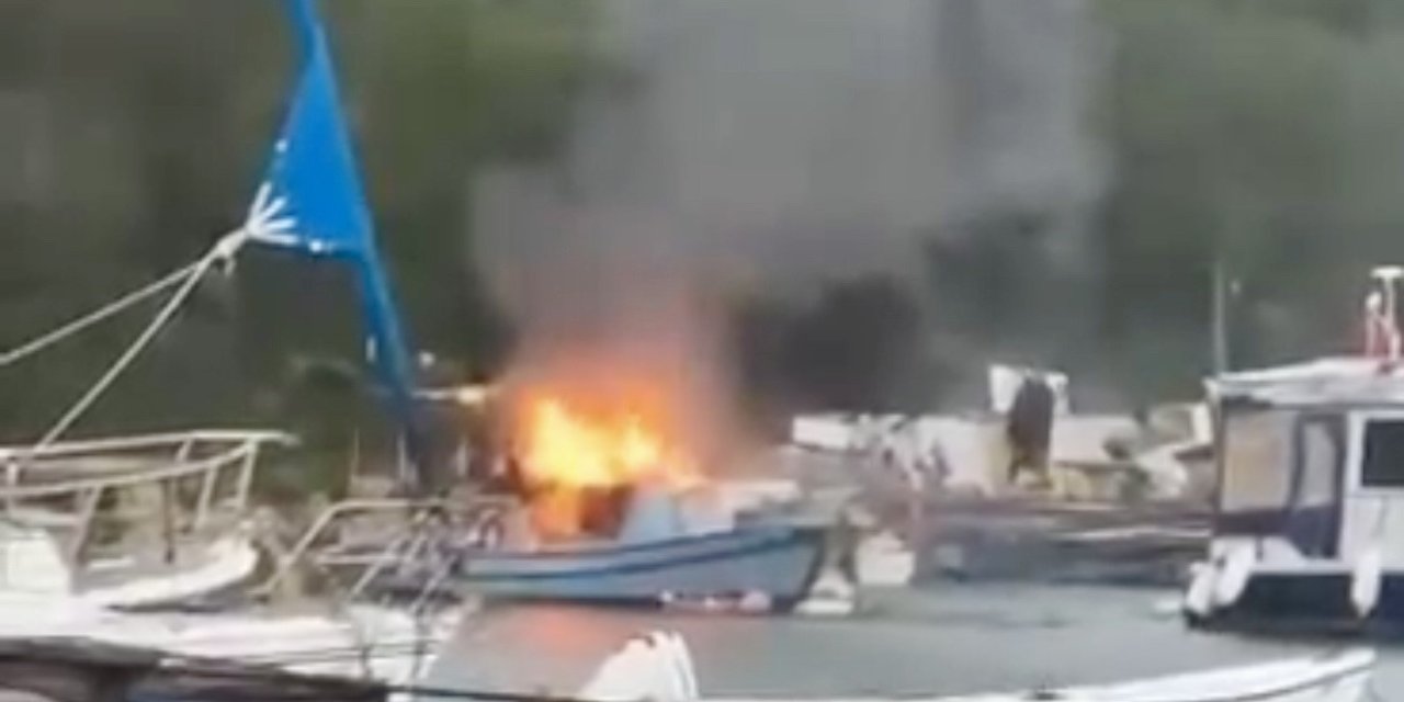 Muğla’da balıkçı teknesi alev topuna döndü