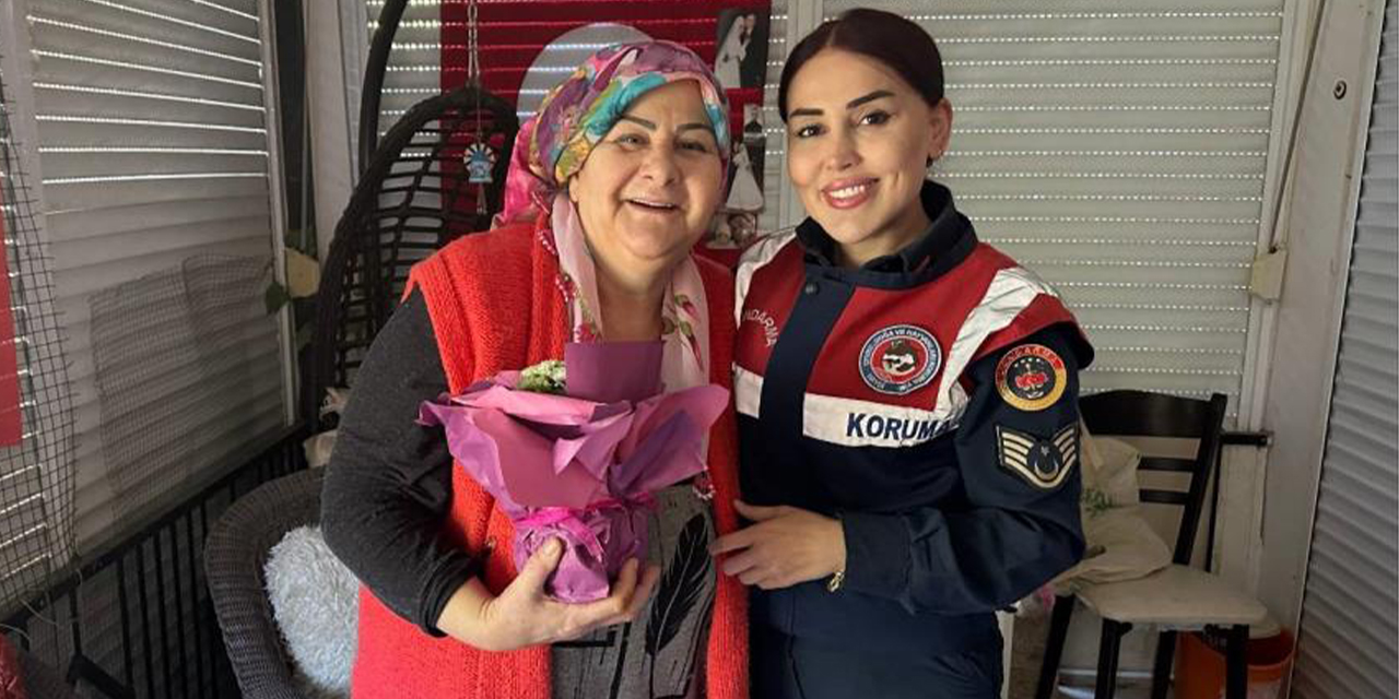 Aydın jandarmasından şehit annesine ziyaret