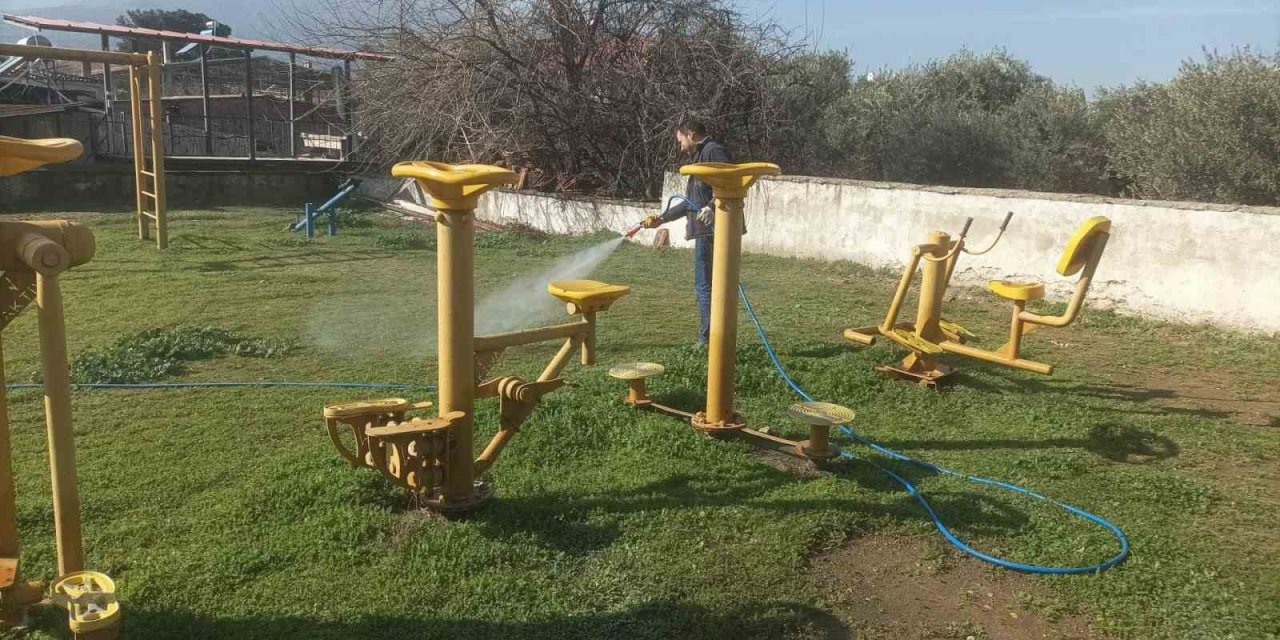 Karacasu’da yabani otlar ilaçlandı