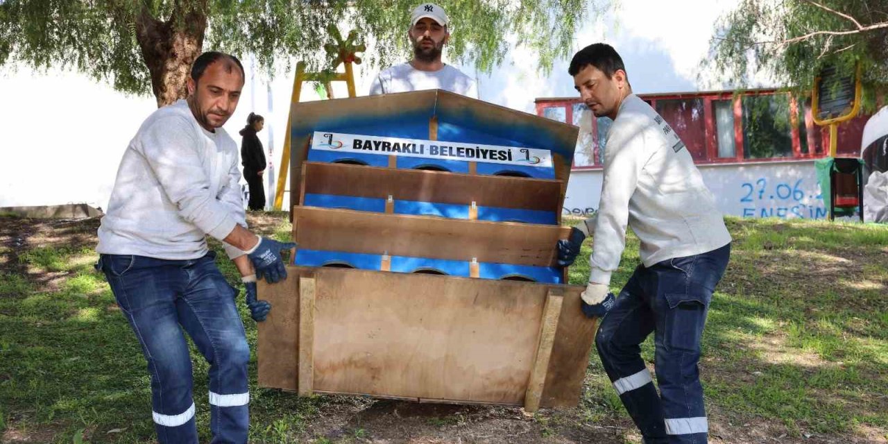 Bayraklı’da sokak kedilerine yeni yuva