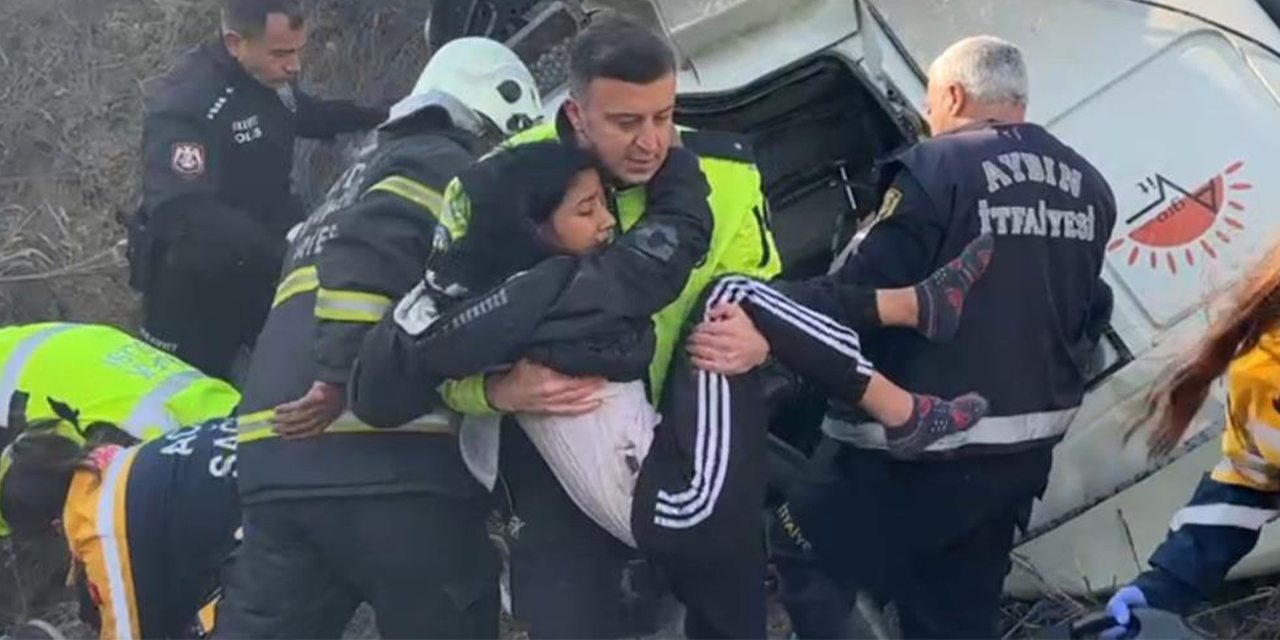 Kendisini kurtaran komisere sımsıkı sarıldı