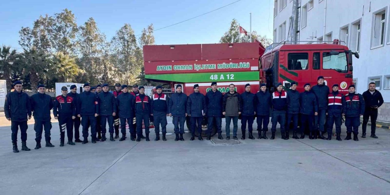 Çine’de jandarma personeline yangın önleme ve söndürme eğitimi verildi