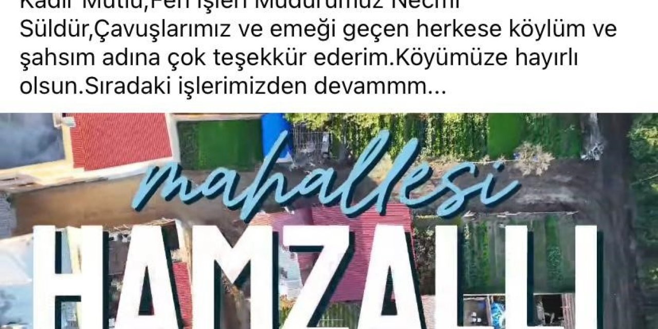 Muhtarlar sosyal medya hesaplarından Başkan Tetik’e teşekkür etti