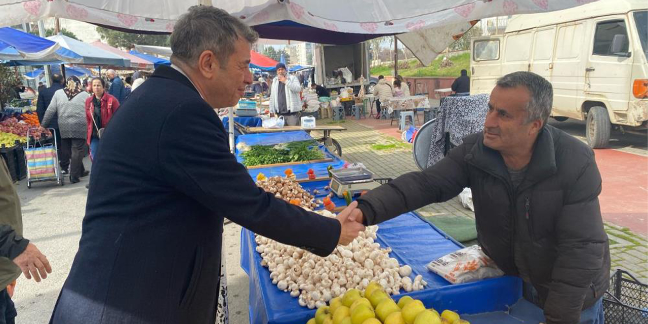 AYESOB Başkanı Künkcü'den pazarcı esnafına ziyaret
