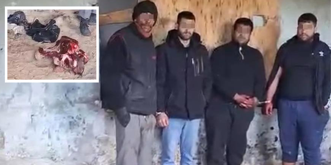 Metruk evde at eti kesimi: 4 kişi suçüstü yakalandı