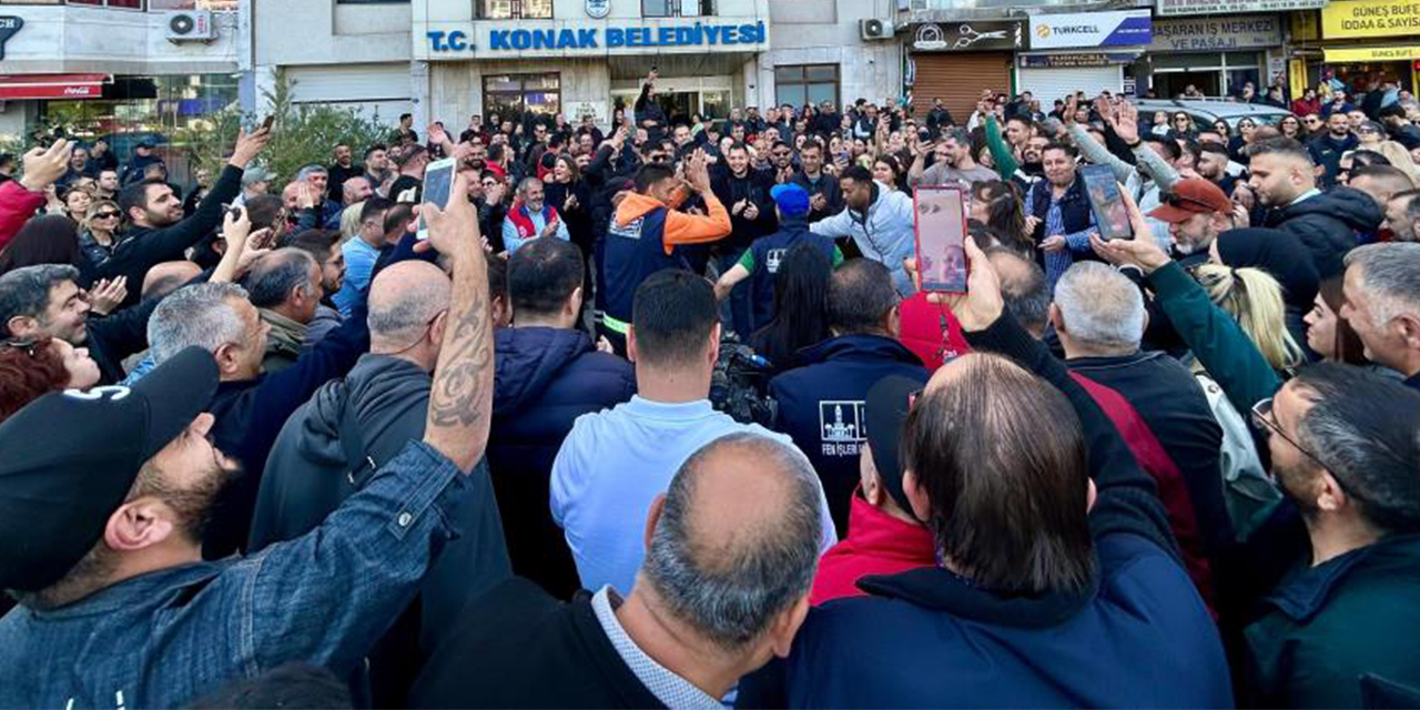 Maaşlarını eksik alan belediye işçileri grevde