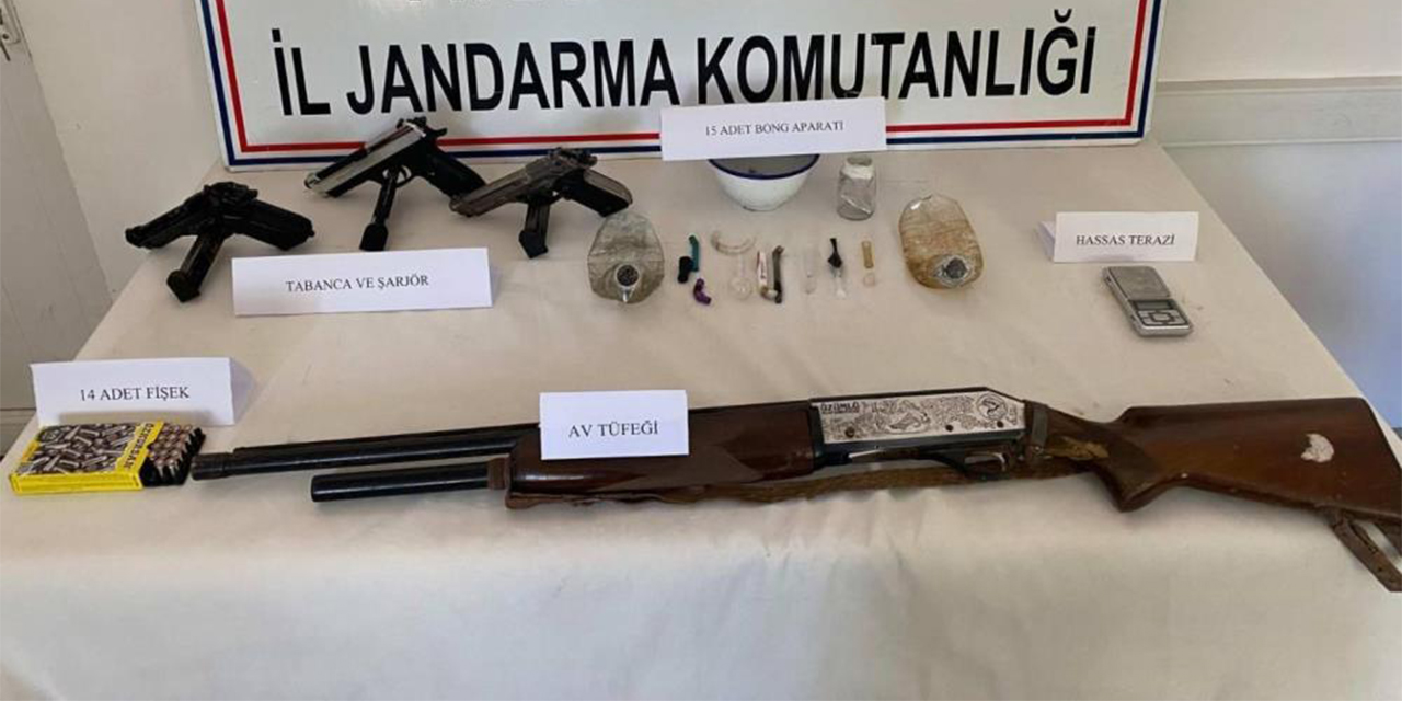 Karacasu’da uyuşturucu ve silah operasyonu