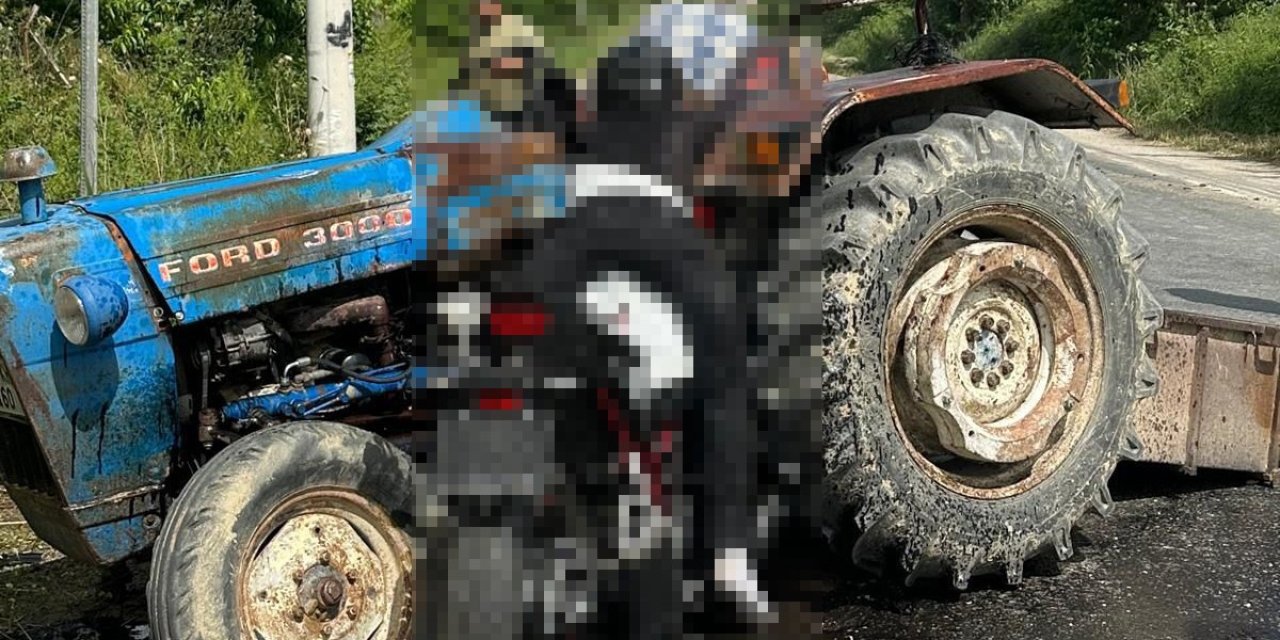 Motosiklet traktöre ok gibi saplandı: 3 ölü