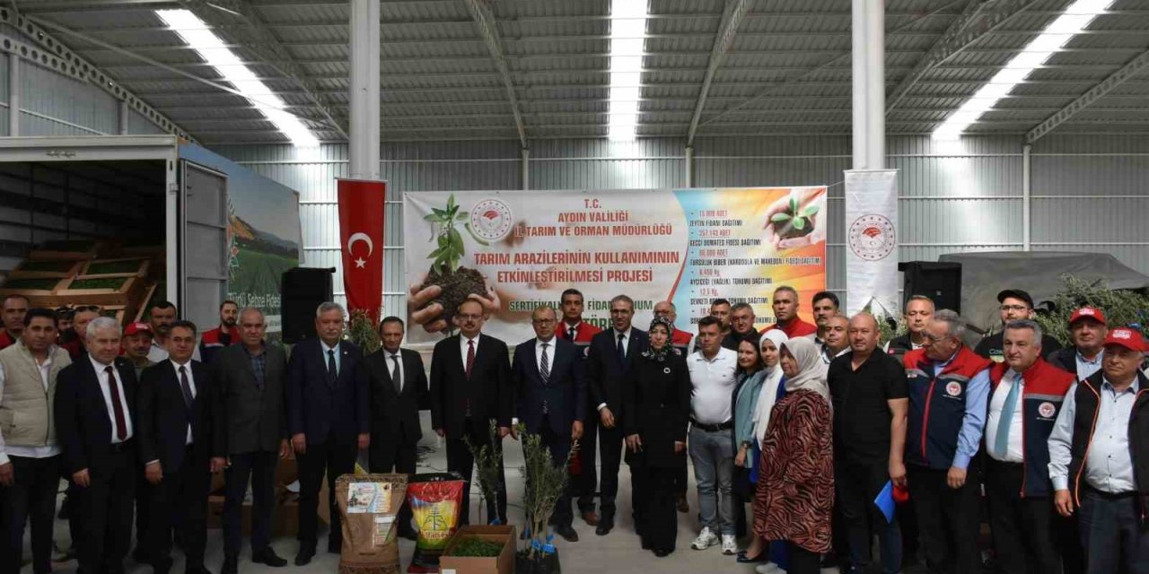 Aydın’da TAKE Projeleri kapsamında çiftçilere fide ve tohum dağıtıldı