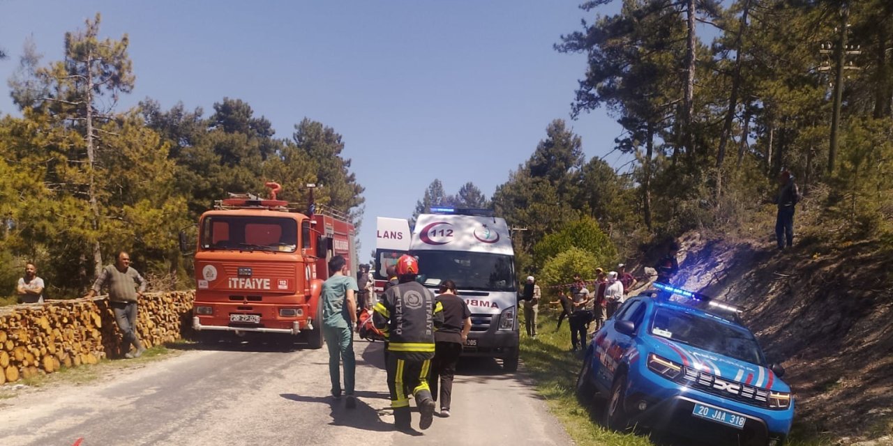 Odun sterine çarpan otomobil takla attı