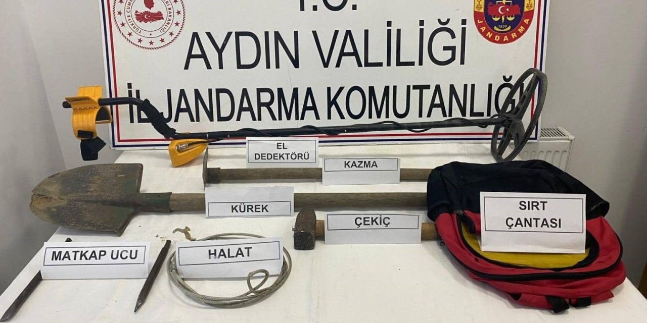 Aydın’da sit alanındaki kaçak kazıya jandarmadan suçüstü: 3 gözaltı