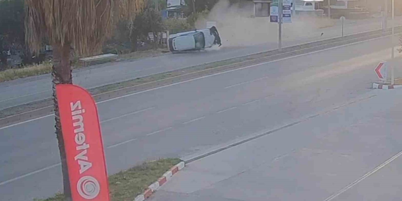 Bodrum’da takla atan araçtan çıkıp kaçtı