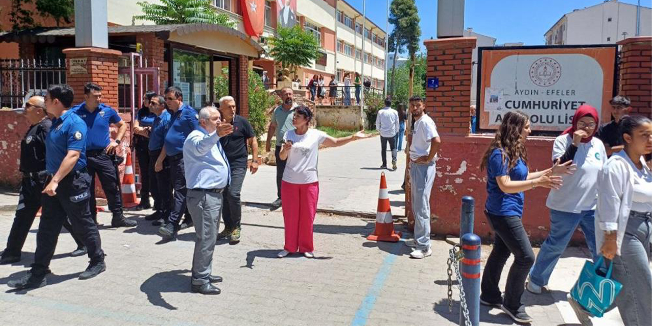 Lise önünde öğretmen ve kurye kavgası