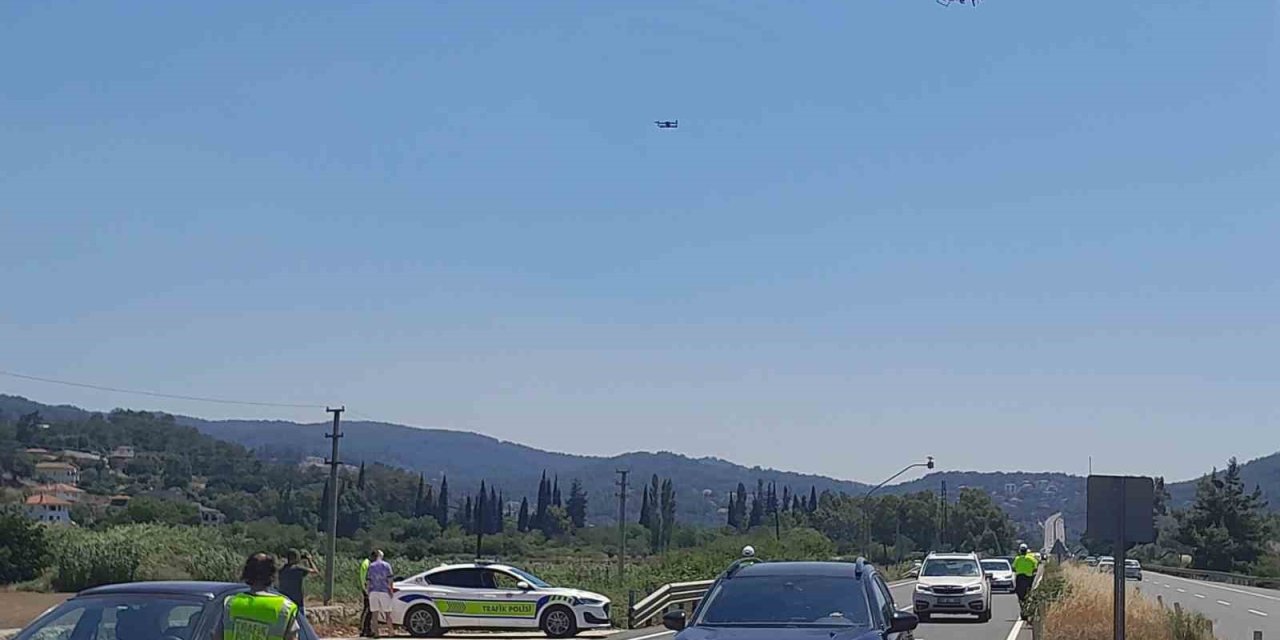 Muğla’da dron ve helikopter destekli trafik denetimi