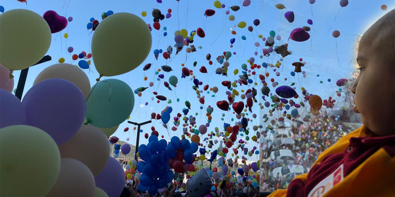 Yürek ısıtan bayram buluşması: Minik Erhan ve arkadaşları için binlerce balon gökyüzüne bırakıldı