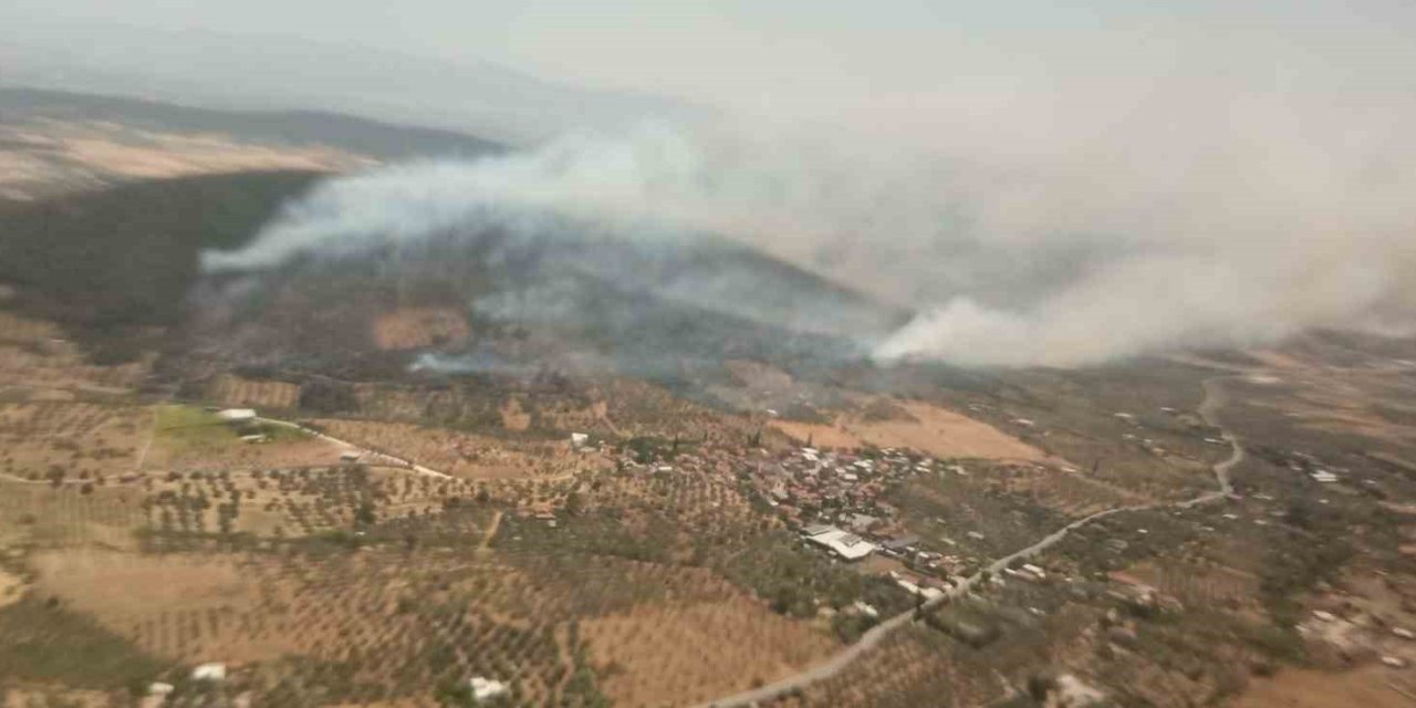 Foça yangınında ekip sayısı artırıldı