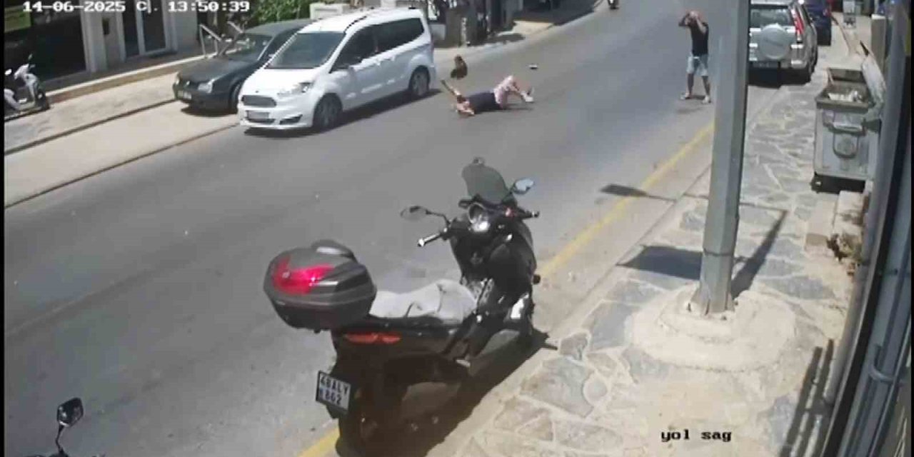 Bodrum’da aracın çarptığı yaşlı adam yaralandı: Kaza anı kamerada